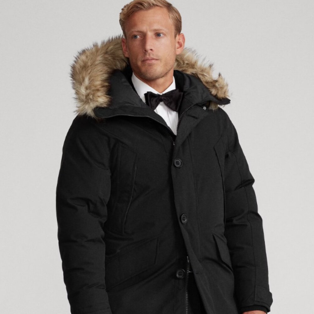 NEW Ralph Lauren Faux Fur Trim Down Parka Winter Puffer Coat size Small